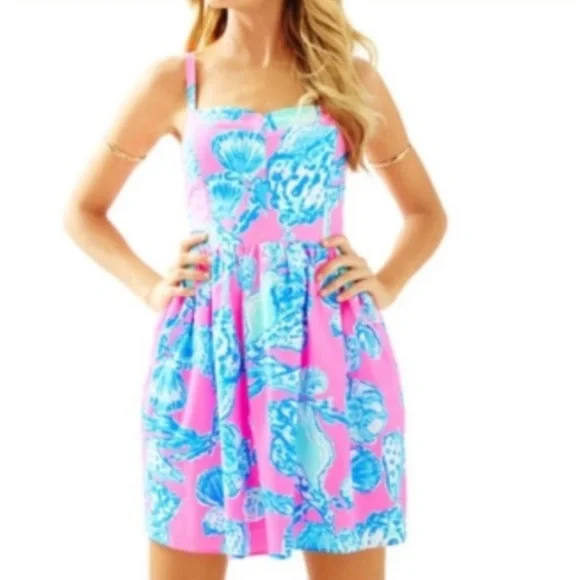 open lace back dress Buy Lilly Pulitzer Women's Ardleigh Dress, Natural Pink Pout Barefoot  Princess, 00 at Amazon.in main image 1